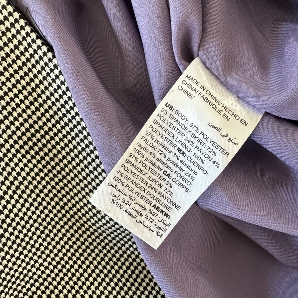 White House Black Market Womens 4 Black Twist Houndstooth Sheath Midi Dress - Picture 4 of 7